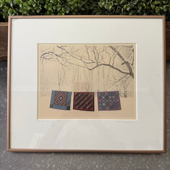 Bill Coleman Amish No. 177 Winter Quilts Limited Edition Framed Numbered Print - Picture 1 of 7